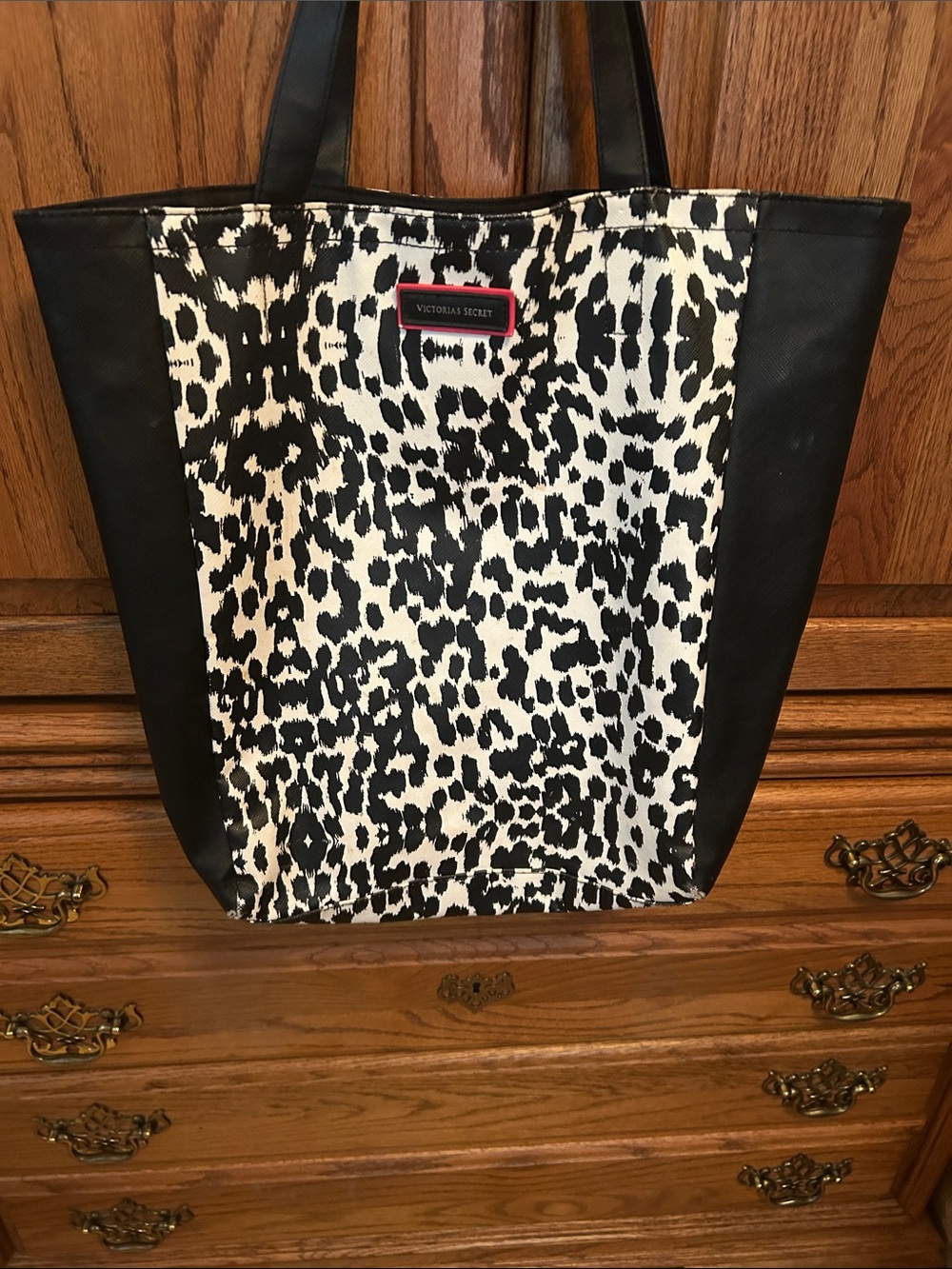 Victoria's Secret Black and White Leopard-Print Tote